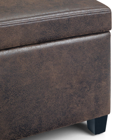 Avalon - Storage Ottoman Bench - Distressed Brown by Simpli-Home | Bel Furniture