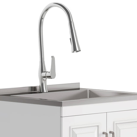 Darwin - Deluxe Laundry Cabinet With Pull-Out Faucet And Stainless Steel Sink - view 4