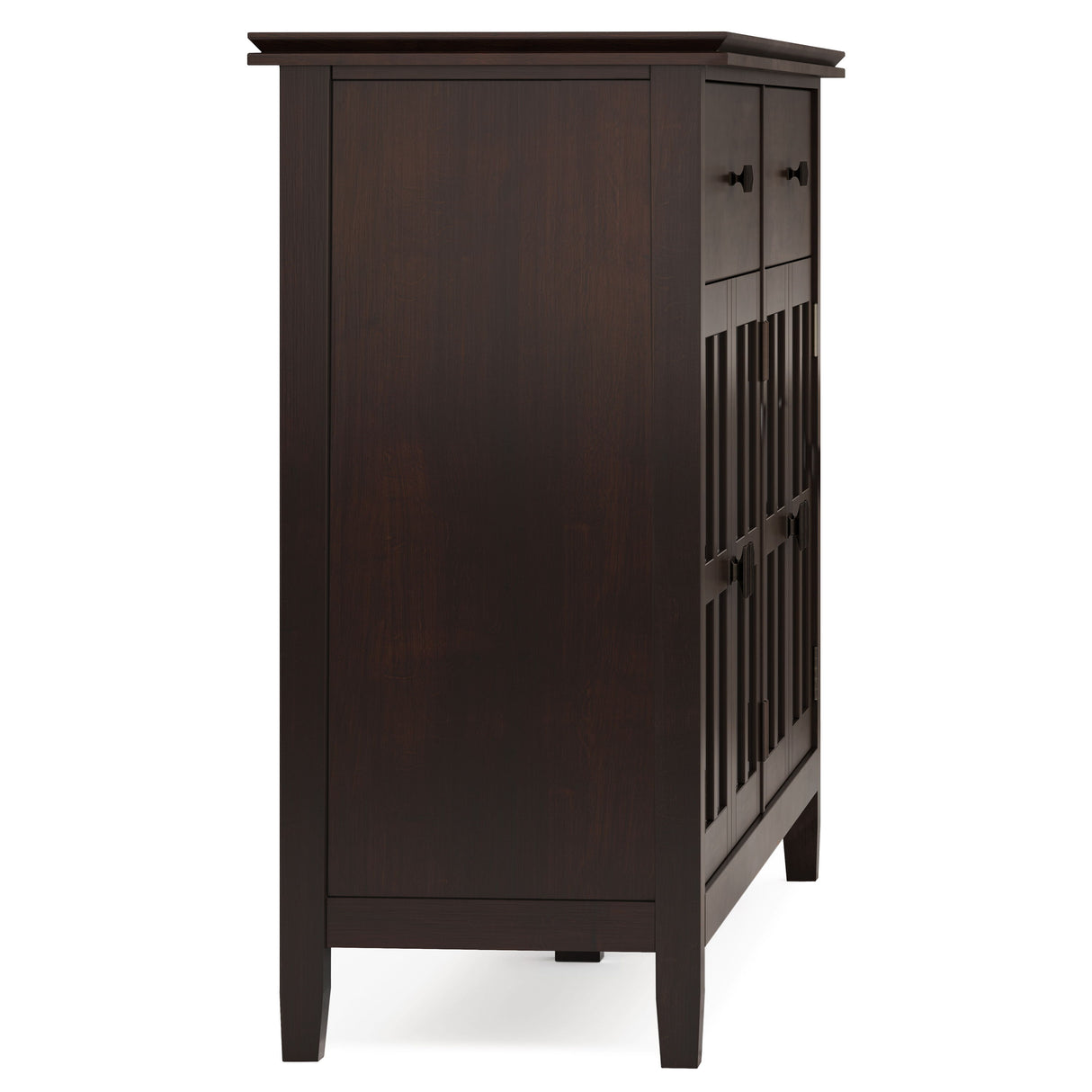 Artisan - Large 4 Door Sideboard Buffet - Dark Chestnut Brown by Simpli-Home | Bel Furniture