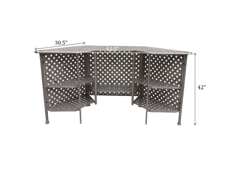 Cast Alumnim Weave Pattern Party Bar Table A - Gray