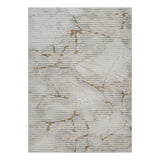 Geometrix - 5'3" X 7'3" Area Rug With Geometric, 3D Effect - Ivory / Gray