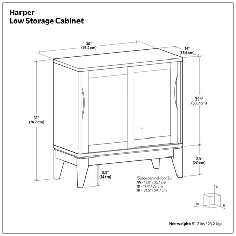 Harper - Low Storage Handcrafted Cabinet - view 4