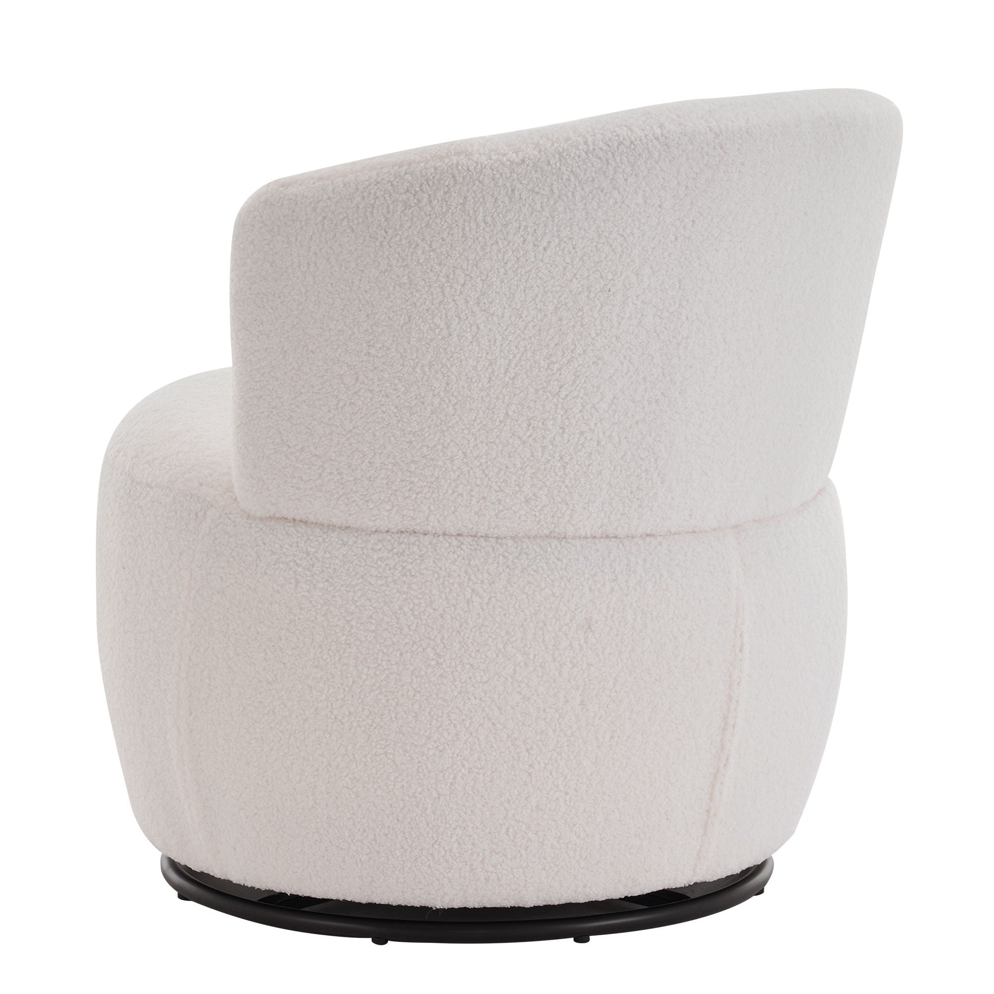 Swivel Accent Chair, Contemporary Round Armchair With 360 Degree Rotation And Metal Base For Living Room Elegance