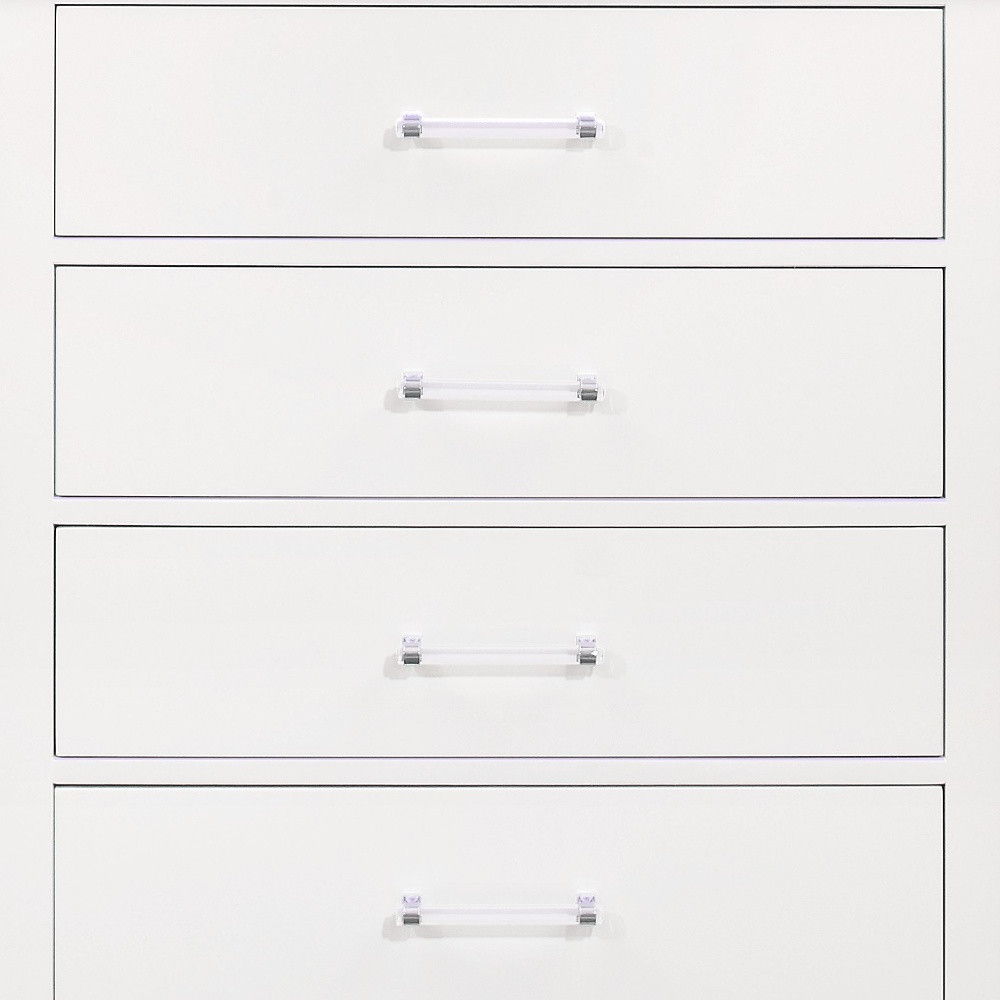 Solid Wood Five Drawer Chest With Led Lighting - White