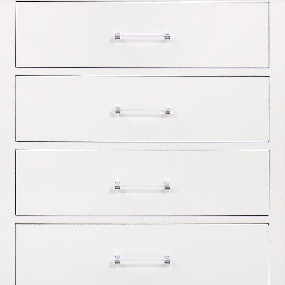 Solid Wood Five Drawer Chest With Led Lighting - White