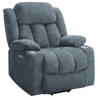 Houston - Upholstered Power Lift Recliner Chair Blue by CoasterEveryday | Bel Furniture