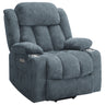 Houston - Upholstered Power Lift Recliner Chair Blue by CoasterEveryday | Bel Furniture