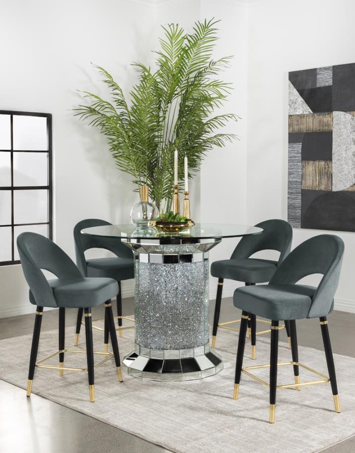 Ellie - Mirrored Counter Height Dining Table Set