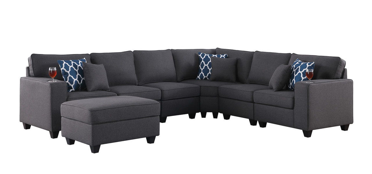 Cooper - Comfort Sectional Sofa With Ottomans And Cupholder