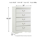 Anarasia - White - Five Drawer Chest by Signature Design by Ashley® | Bel Furniture