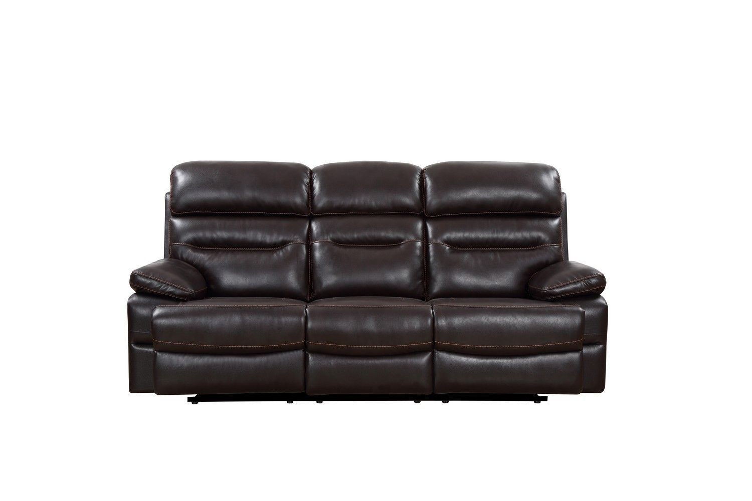 Black Legs Sofa Faux Leather - Brown