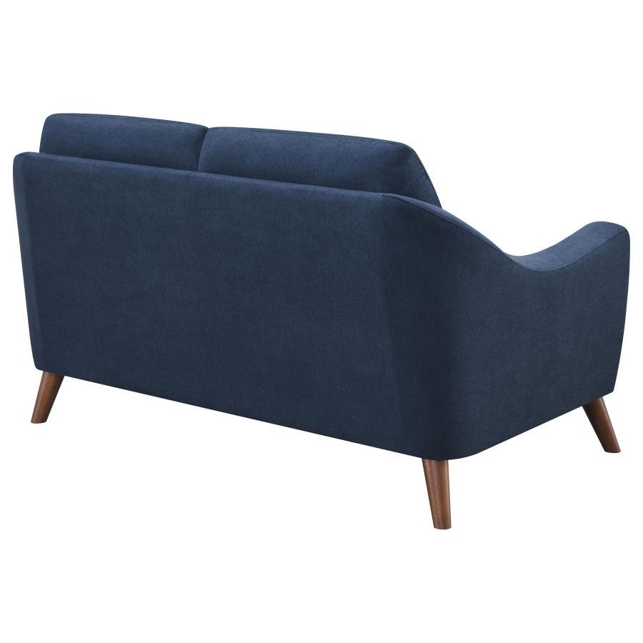 Gano - Upholstered Sloped Arm Loveseat - Navy Blue