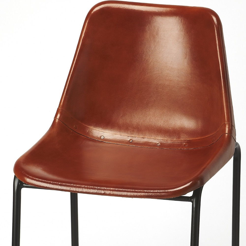 42" Iron Bar Chair - Brown / Black