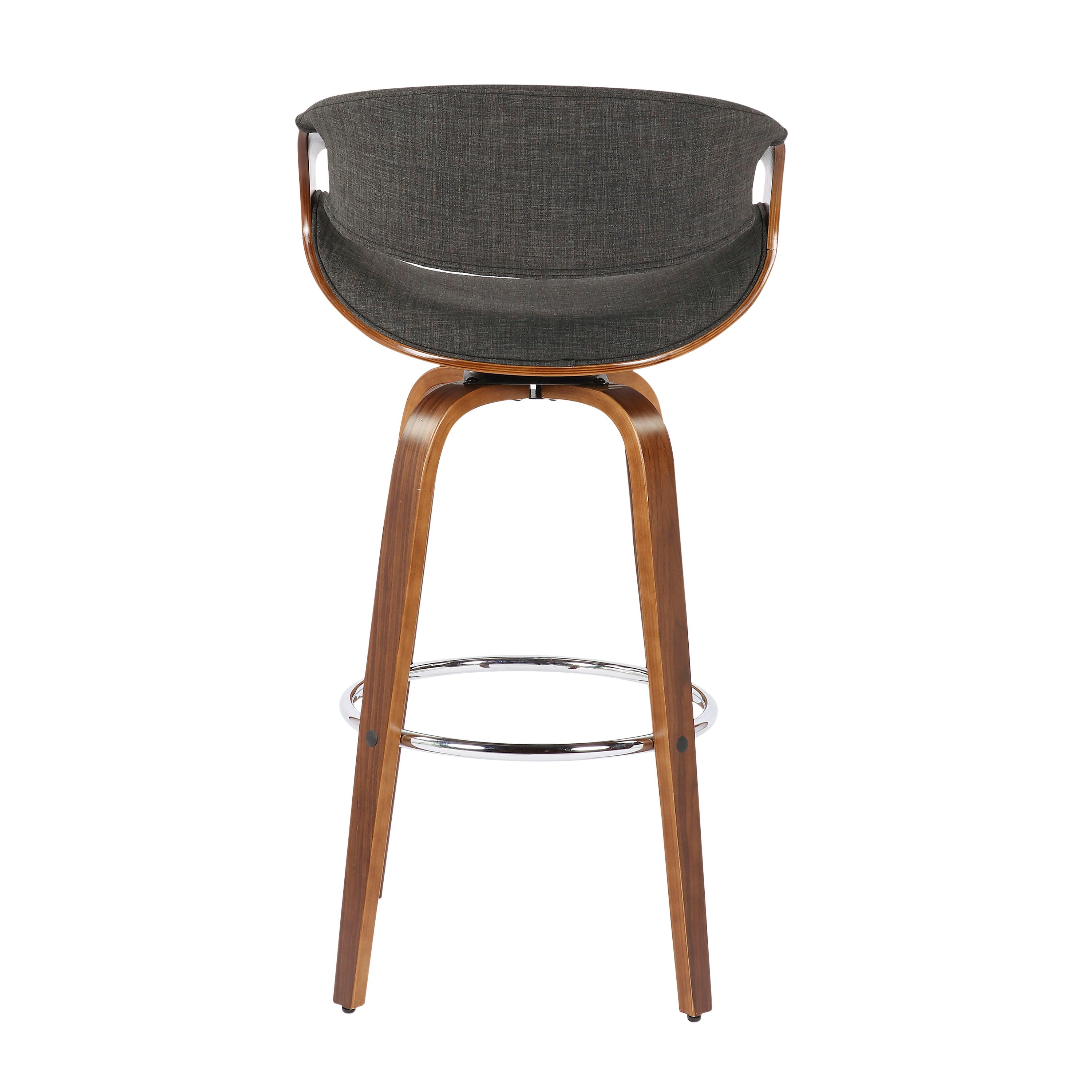 Curvini Mid - Century Modern Fixed Height Barstool With Swivel (Set of 2)