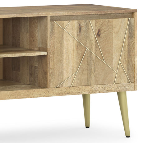Jager - TV Media Stand - Natural by Simpli-Home | Bel Furniture