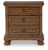 Zackaryn - Two Drawer Night Stand - Warm Brown