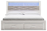 Altyra - White - King Upholstered Bookcase Bed With Storage by Signature Design by Ashley® | Bel Furniture