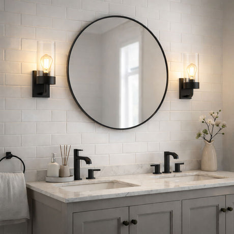 Zephyr - Single Light Sconce - Black / Clear - view 3