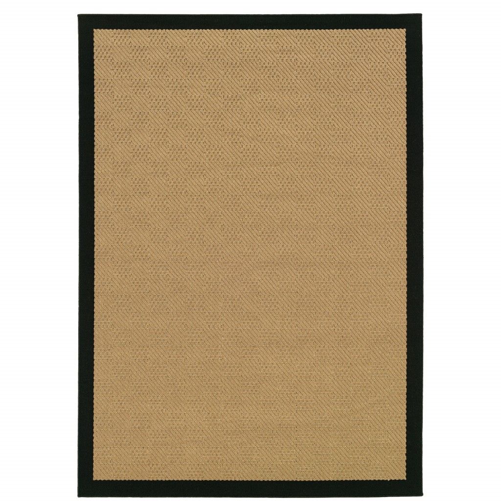 2' X 4' Indoor / Outdoor Area Rug - Beige / Black