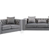 Lorreto - Velvet Fabric Living Room Set Gray 2 Pc. Sofa, Loveseat by Lilola Home | Bel Furniture