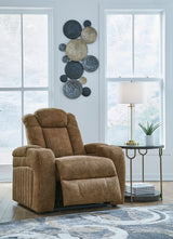 Wolfridge - Brindle - Power Recliner/Adj Headrest by Signature Design by Ashley® | Bel Furniture