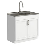 Modern Shaker All-In-One Laundry Utility Sink And Cabinet With Pull-Out Faucet