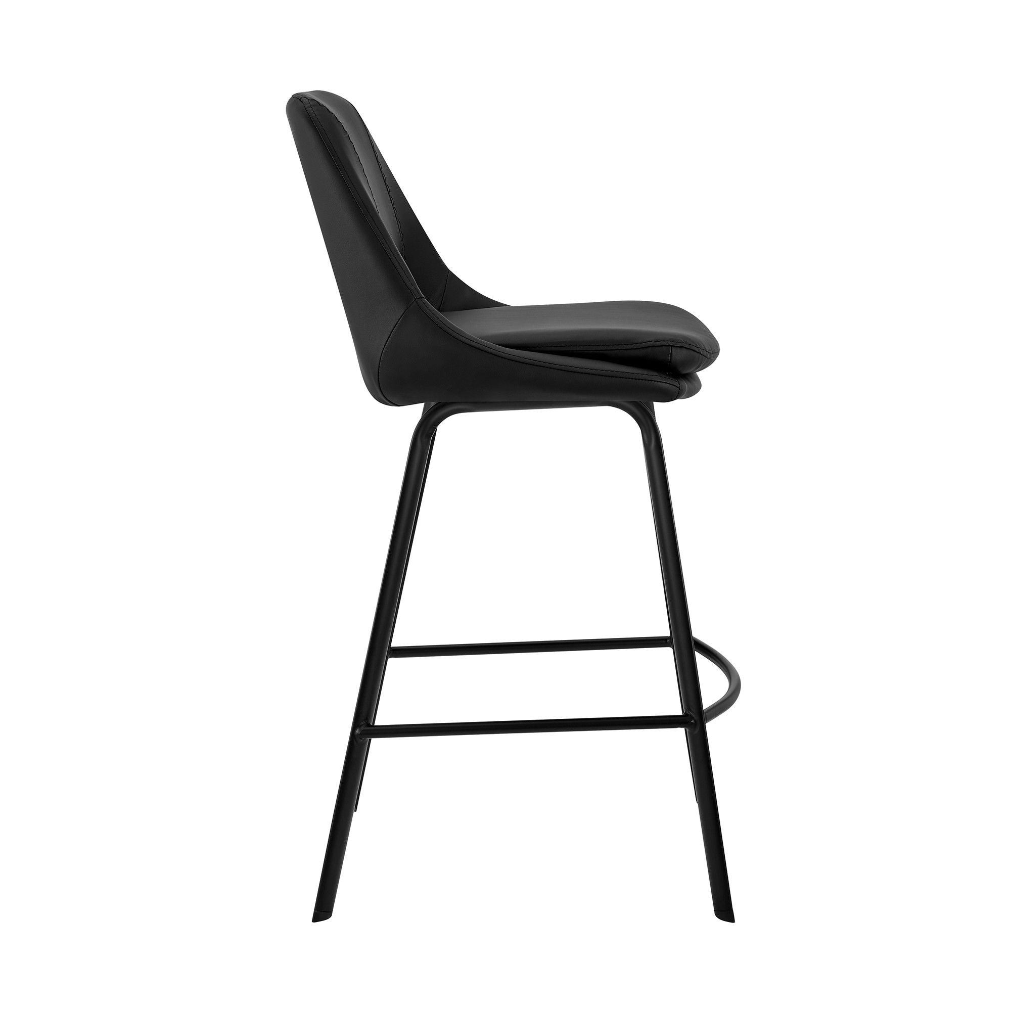 37" Swivel Low Back Counter Height Bar Chair - Black