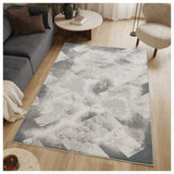 Geometrix - 5'3" X 7'3" Area Rug With Geometric 3D Effect - Ivory / Gray