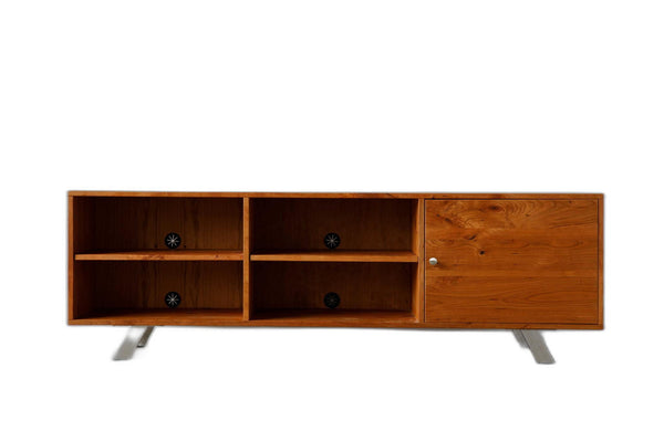 Cabinet Enclosed, Storage TV Stand - Brown