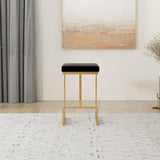 Joel - Mid-Century Modern Luxury Upholstered Stool - Black / Gold by Ashcroft Furniture | Bel Furniture