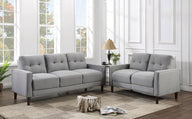 Bowen - Upholstered Track Arm Tufted Sofa Set Gray 2 Pc. Sofa, Loveseat by Coaster Fine Furniture | Bel Furniture