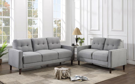 Bowen - Upholstered Track Arm Tufted Sofa Set Gray 2 Pc. Sofa, Loveseat by Coaster Fine Furniture | Bel Furniture