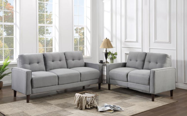 Bowen - Upholstered Track Arm Tufted Sofa Set Gray 2 Pc. Sofa, Loveseat by Coaster Fine Furniture | Bel Furniture