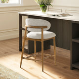 Locke - Modern Upholstered Counter Stool With Frame - Salt / Pepper by Jennifer Taylor Home | Bel Furniture