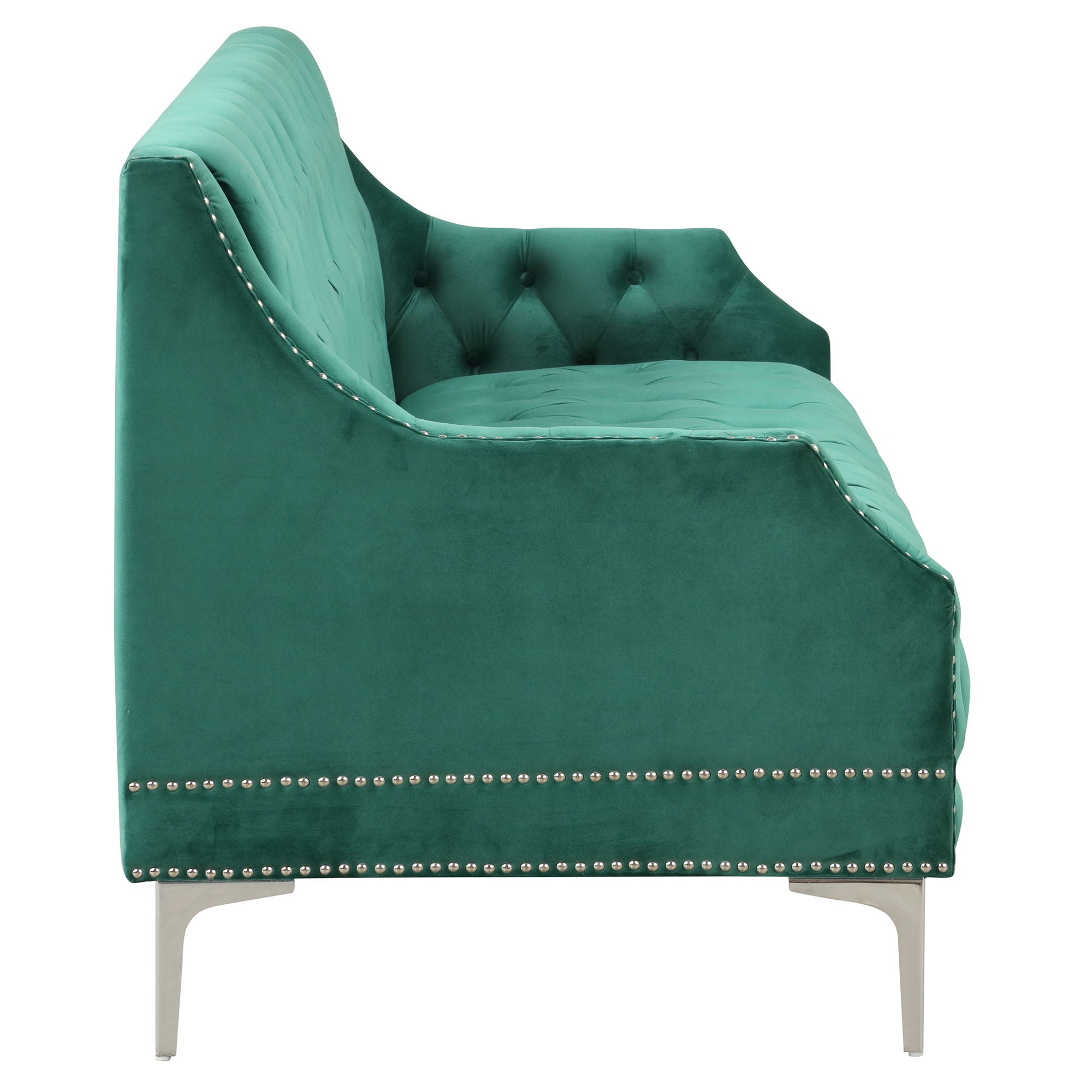 Modern Sofa Dutch Plush Upholstered Sofa With Metal Legs, Button Tufted Back