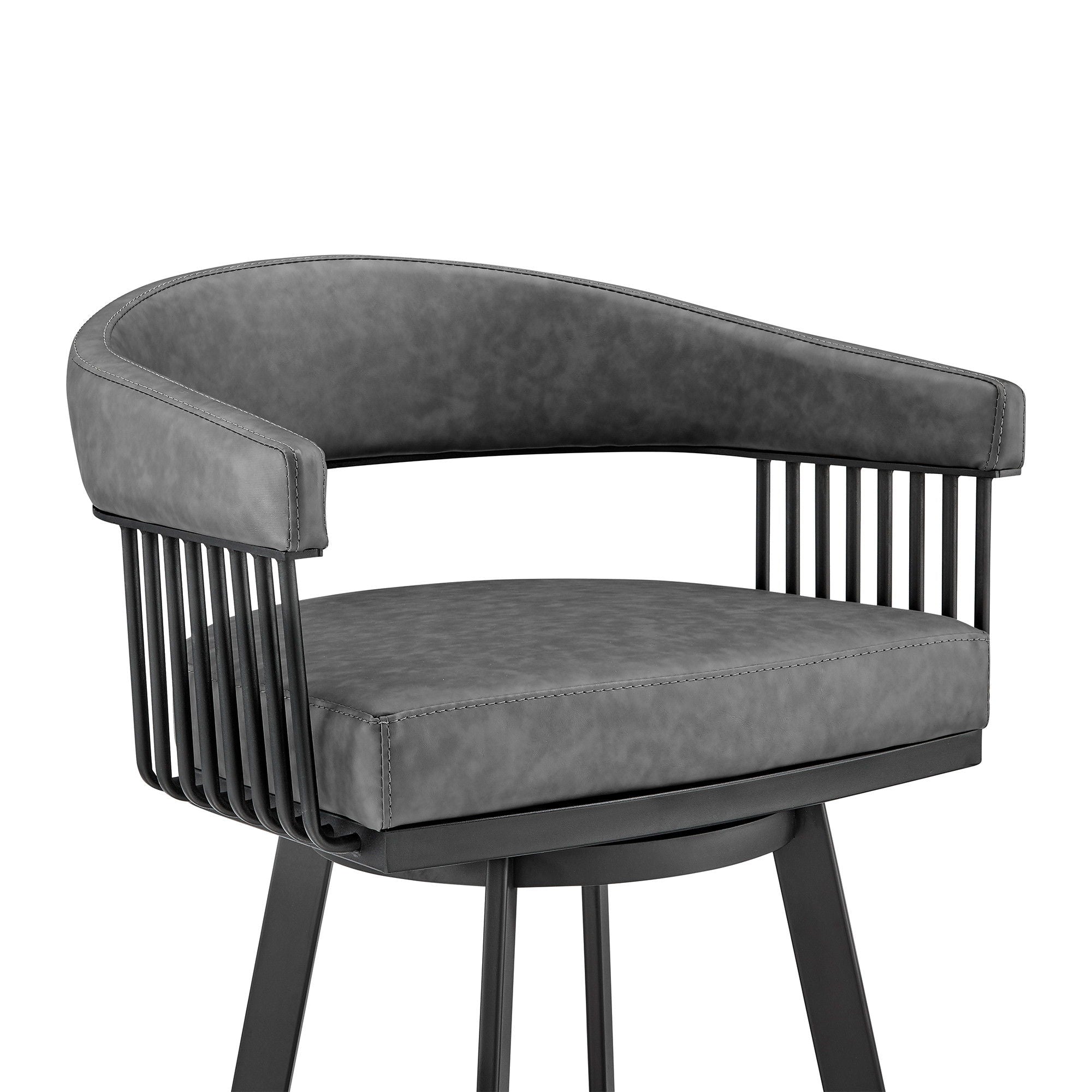 Swivel Low Back, Counter Height Bar Chair - Gray / Black