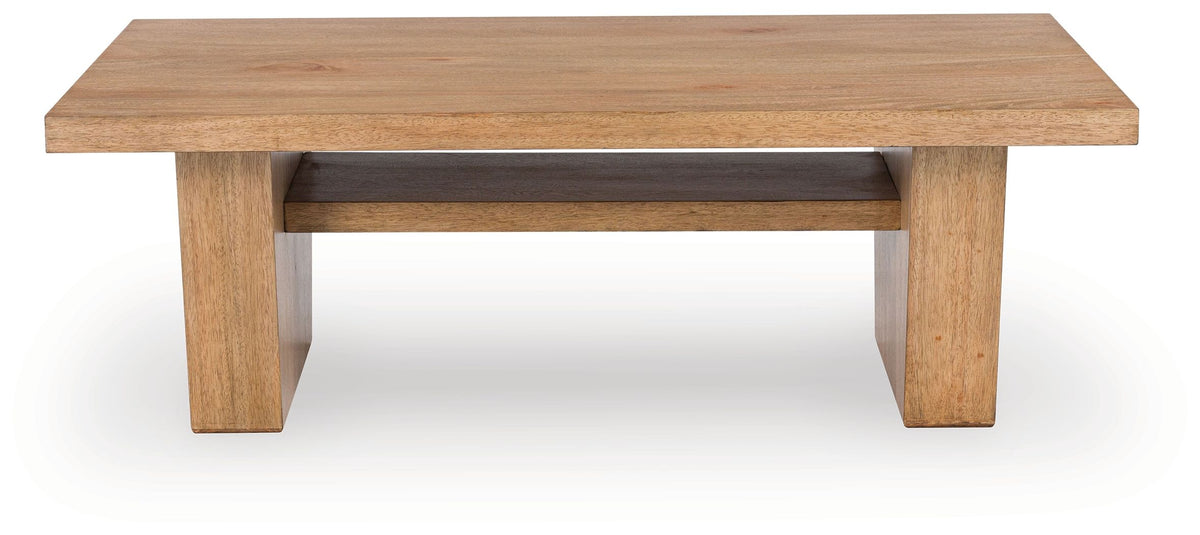 Kristiland - Light Brown - Rectangular Cocktail Table by Signature Design by Ashley® | Bel Furniture