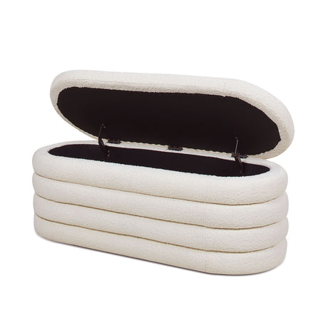 Fuji - Upholstered Oval Storage Bench - view 4