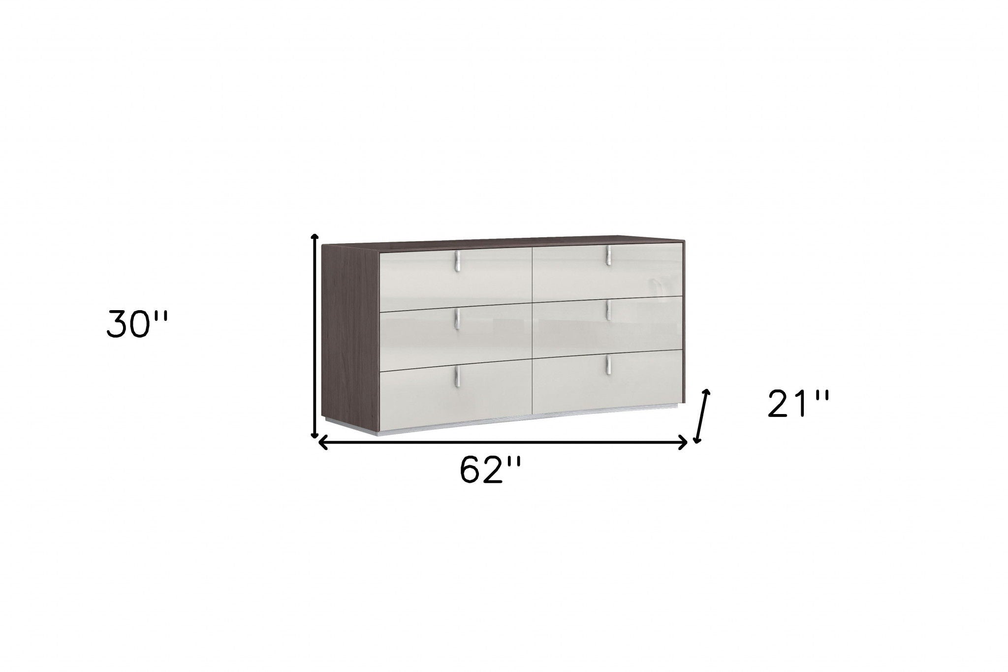 Six Drawer / Double Dresser - Gray