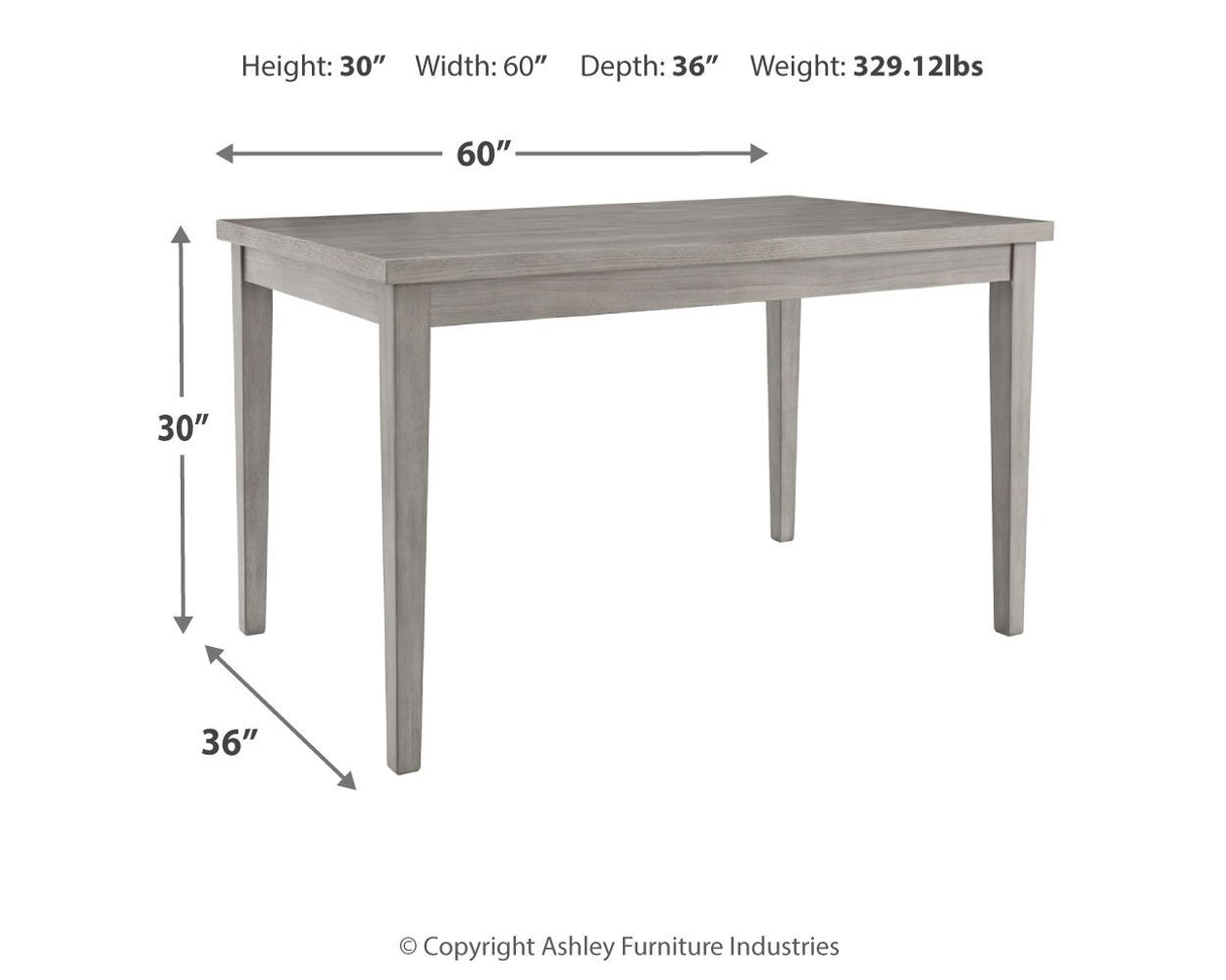 Parellen - Gray - Rectangular Dining Room Table by Signature Design by Ashley® | Bel Furniture