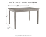 Parellen - Gray - Rectangular Dining Room Table by Signature Design by Ashley® | Bel Furniture