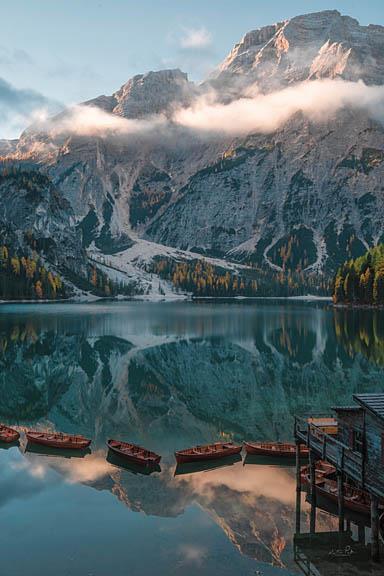 Boat House View By Martin Podt (Framed) - Blue