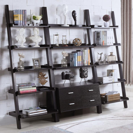 Colella - 5-Shelf Storage Ladder Bookshelf - Cappuccino by CoasterEveryday | Bel Furniture