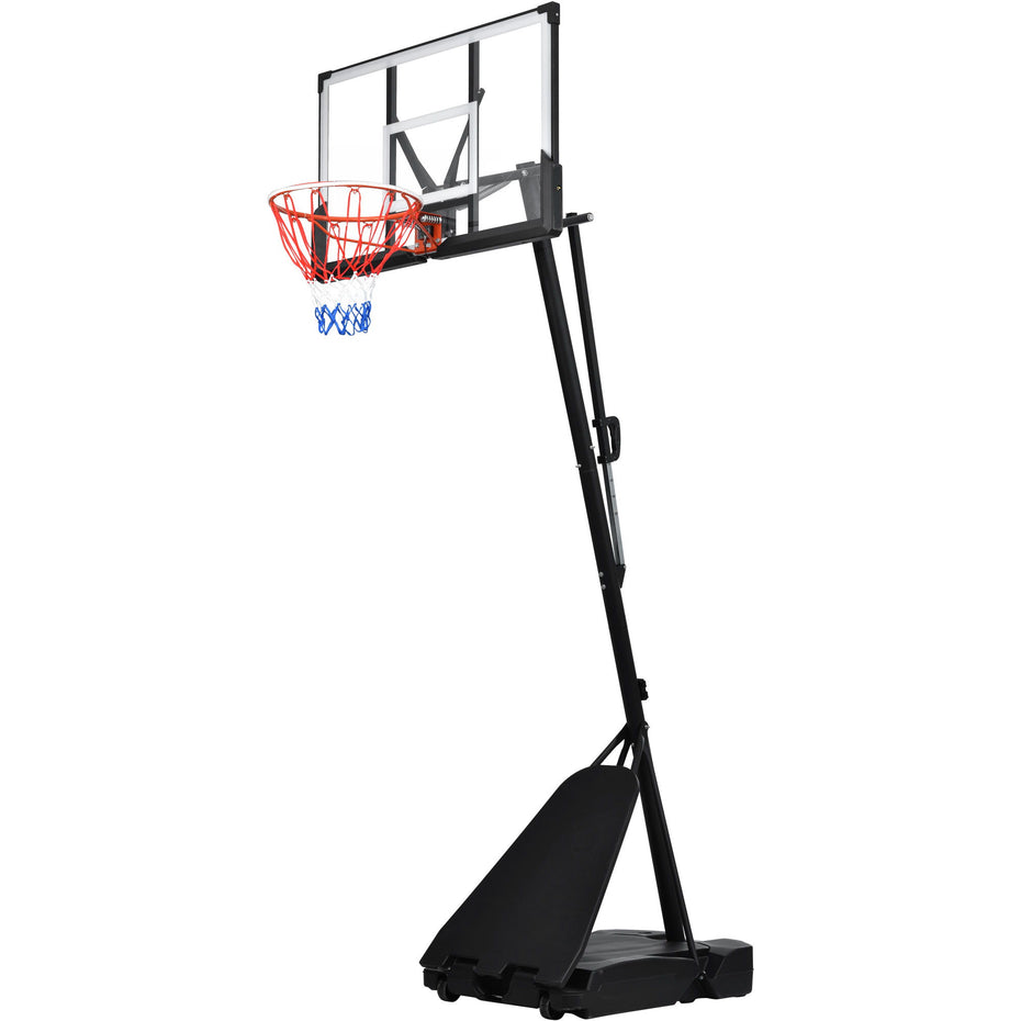 Portable Basketball Hoop Basketball System 8-10Ft Height Adjustable For Youth Adults LED Basketball Hoop Lights, Colorful Lights, Waterproof, Super Bright To Play At Night Outdoors, Good Gift For Kids - Black