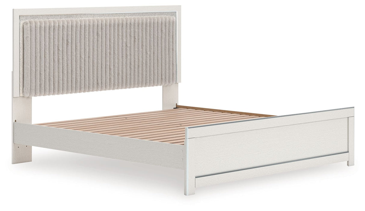 Zuraleus - Upholstered Panel Platform Bed With Roll Slats