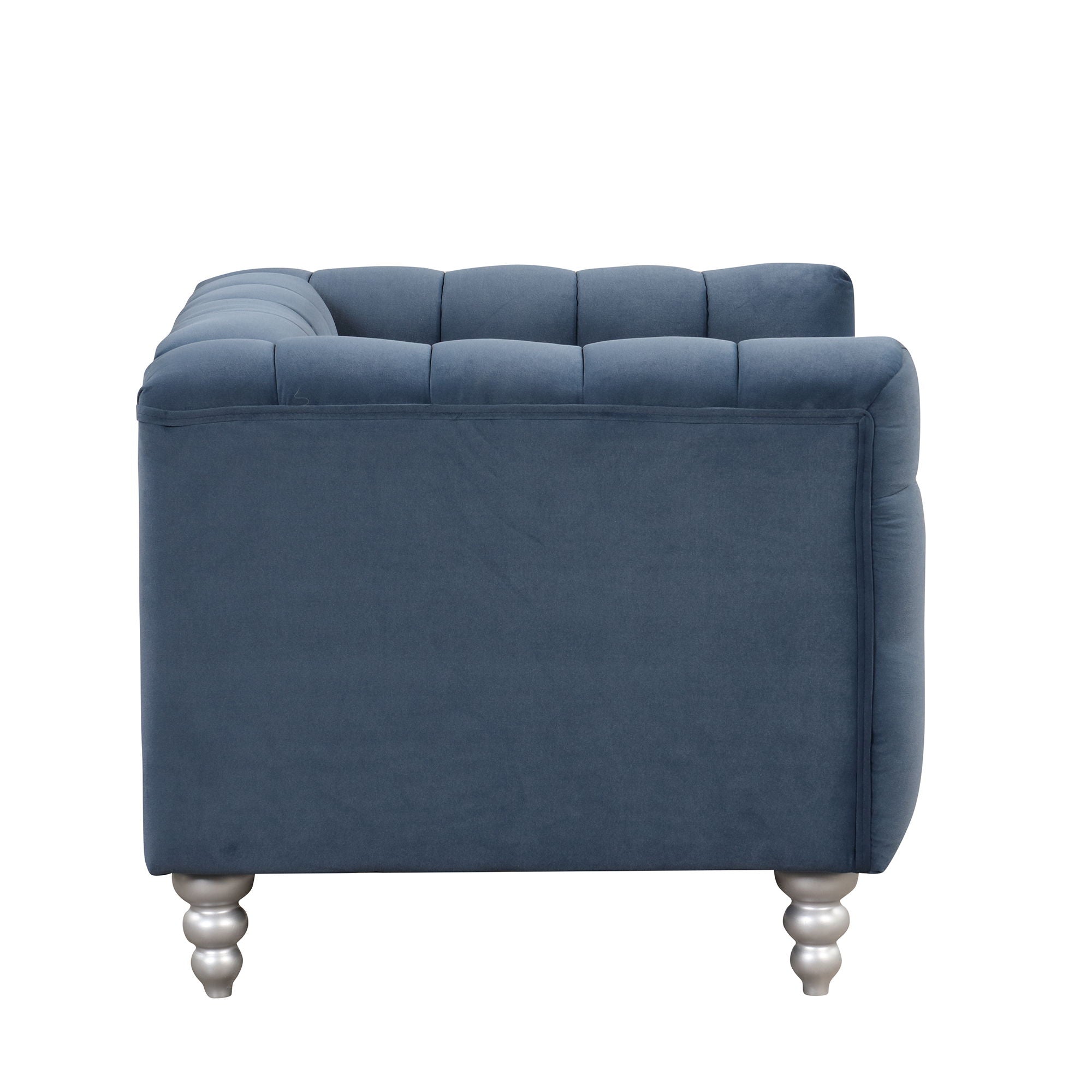 Modern Sofa Dutch Fluff Upholstered Sofa & Wood Legs, Buttoned Tufted Backrest