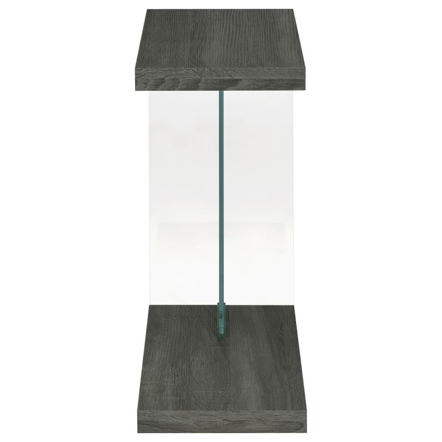 Colby - Engineered Wood C-Shaped Side Table - Weathered Gray by CoasterEveryday | Bel Furniture