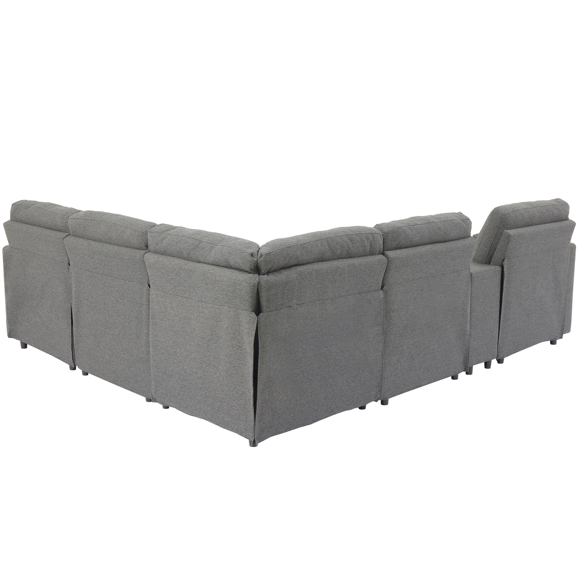 Power Recliner Corner Sofa Home Theater Reclining Sofa Sectional Couches With Storage Box, Cup Holders, USB Ports And Power Socket For Living Room