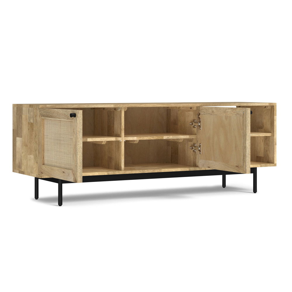 Reeves - TV Media Stand - Natural by Simpli-Home | Bel Furniture
