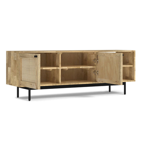 Reeves - TV Media Stand - Natural by Simpli-Home | Bel Furniture